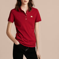 Polo en piqué de coton extensible - Military Red