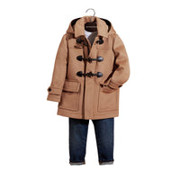 Duffle-coat à capuche en laine - New Camel