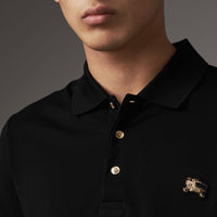 Polo en piqué de coton - Black