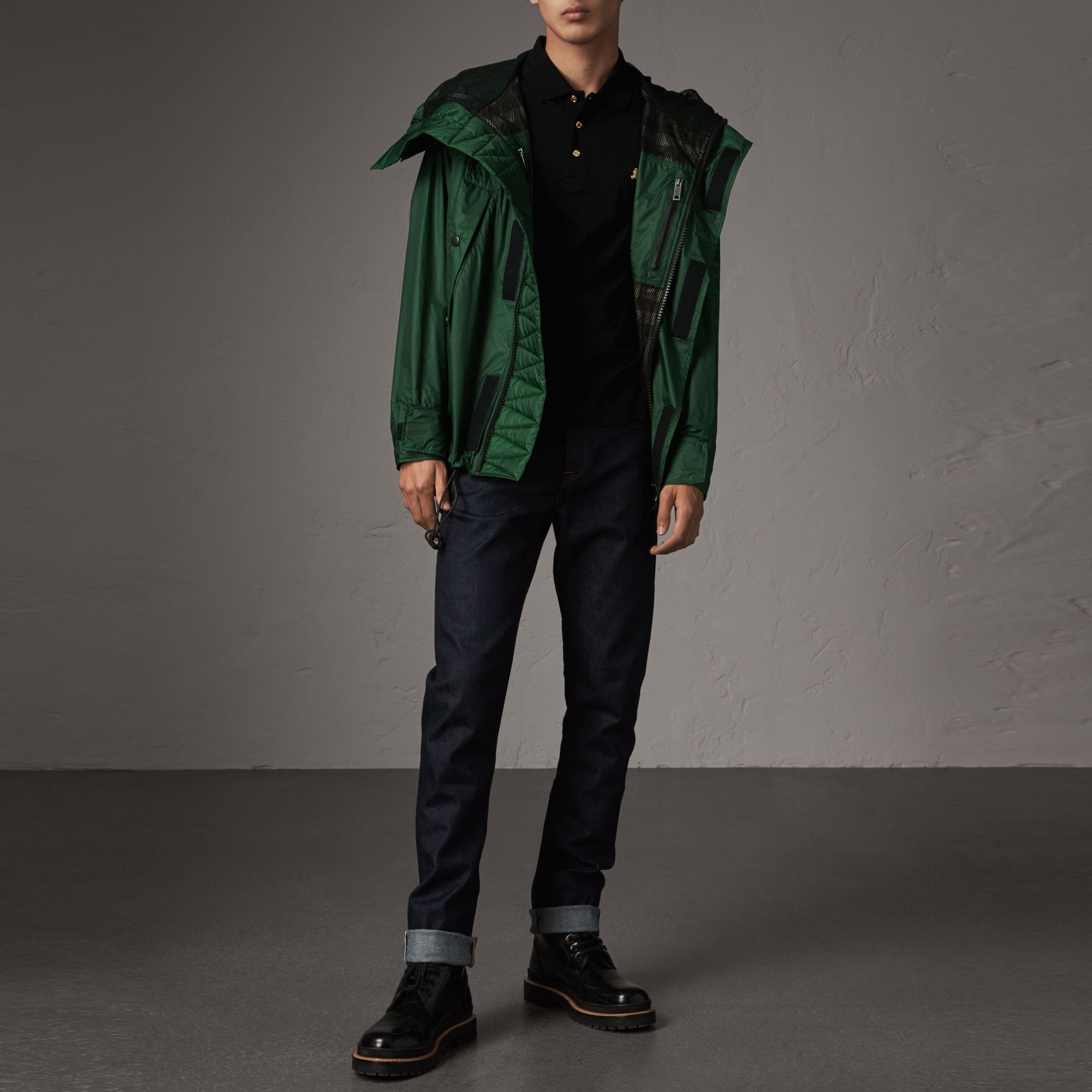 Polo en piqué de coton - Black