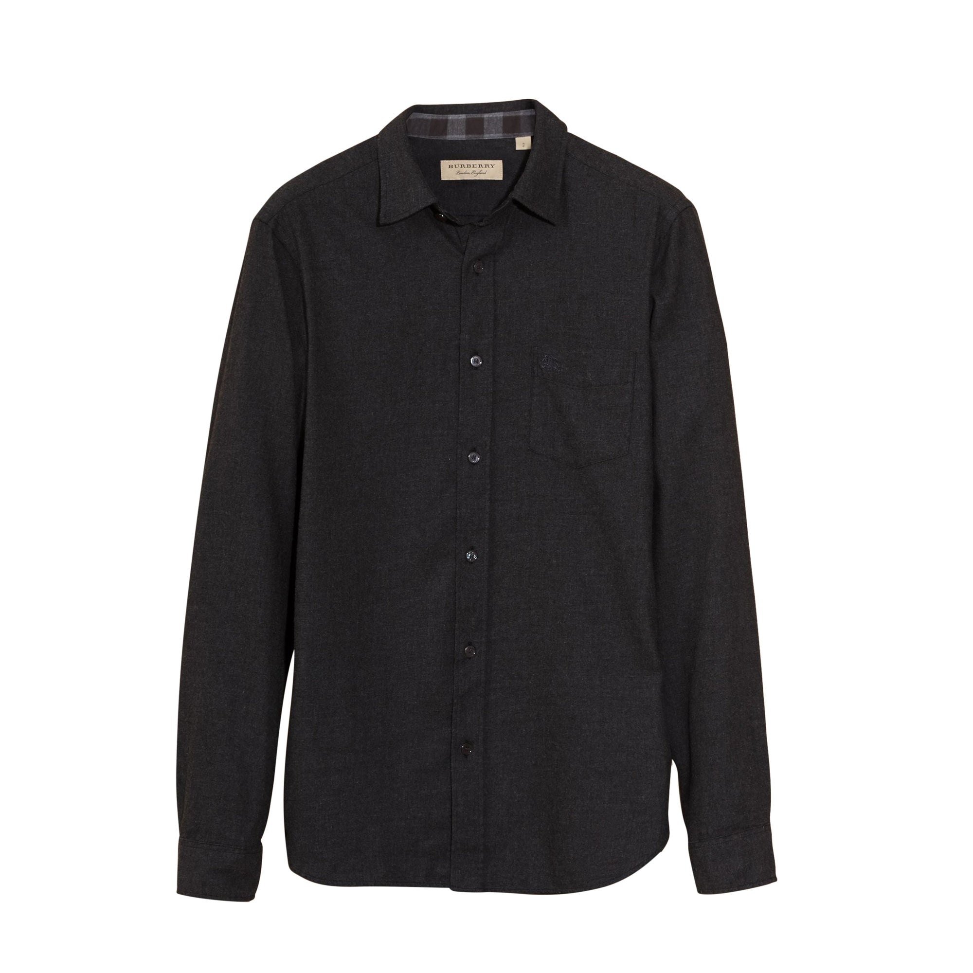Chemise en flanelle de coton à motif check - Charcoal Melange