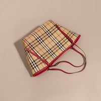 Petit sac The Canter avec motif Horseferry check - Honey & Parade Red