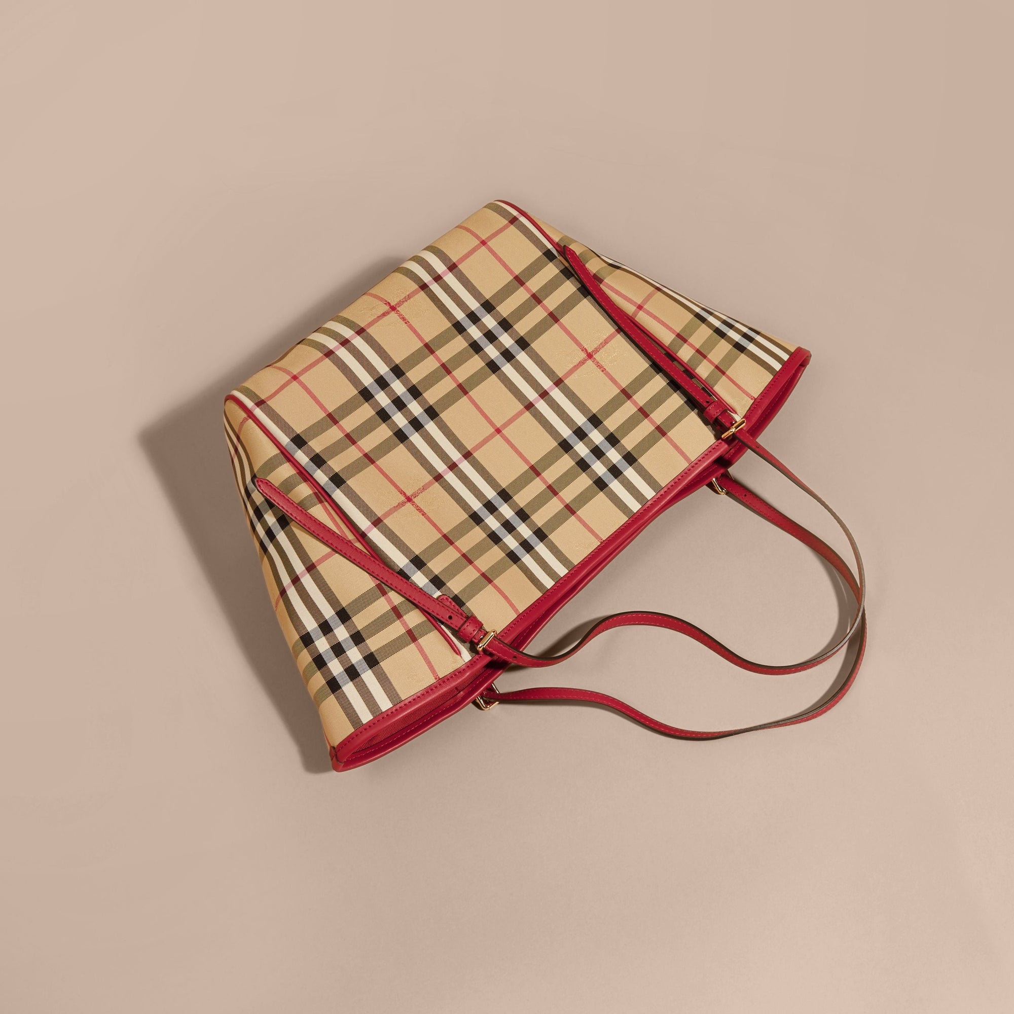 Petit sac The Canter avec motif Horseferry check - Honey & Parade Red