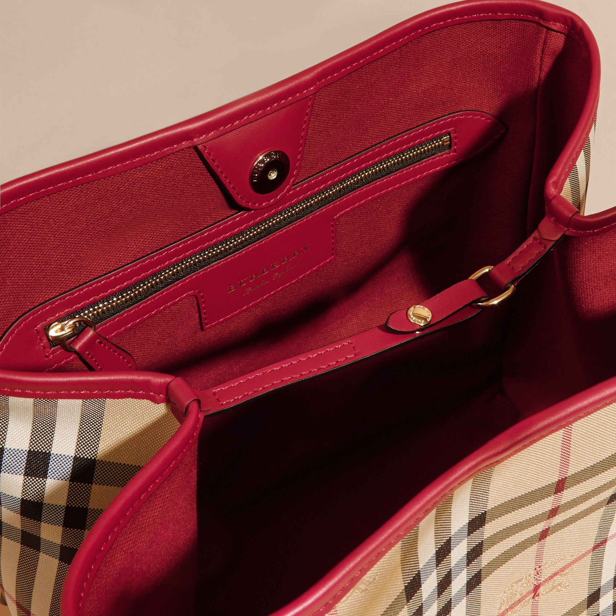 Petit sac The Canter avec motif Horseferry check - Honey & Parade Red