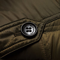 Doudoune longue rembourrée en duvet avec capuche amovible - Dark Olive