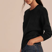 Pull en maille de laine et cachemire à motif check - Black