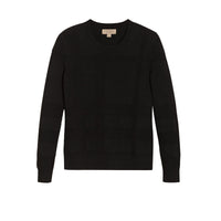 Pull en maille de laine et cachemire à motif check - Black
