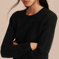 Pull en maille de laine et cachemire à motif check - Black