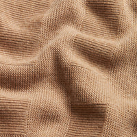 Pull en maille de laine et cachemire à motif check - Camel