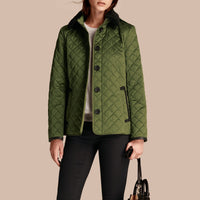 Veste matelassée avec col en shearling - Bright Moss Green