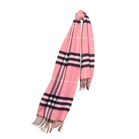 Écharpe en cachemire à motif check classique - Rose Pink