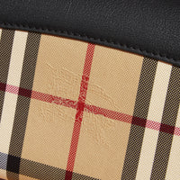 Portefeuille en tissu Horseferry check et cuir avec chaîne - Black