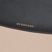 Portefeuille en tissu Horseferry check et cuir avec chaîne - Black