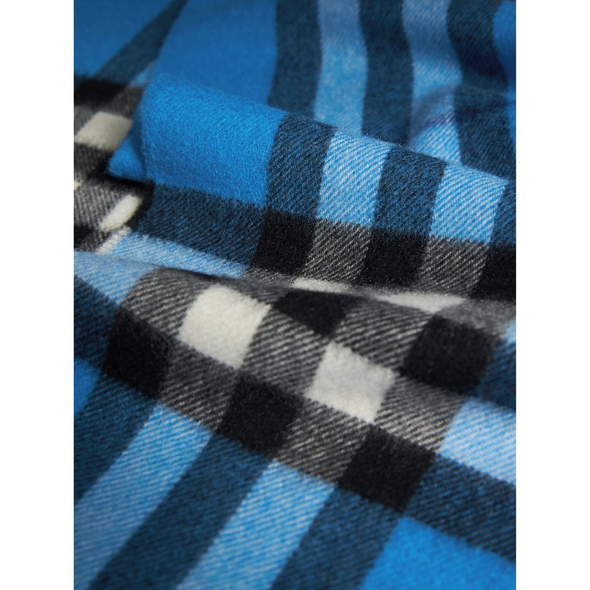 Écharpe classique en cachemire à motif check  - Bright Cornflower