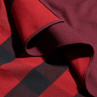 Poncho réversible en laine mérinos à motif check - Parade Red