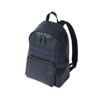 Sac à dos à motif London check et bordures en cuir - Navy & Black