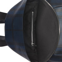 Sac à dos à motif London check et bordures en cuir - Navy & Black