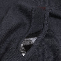 Pull en cachemire avec éléments en jacquard à motif check - Dark Grey Melange
