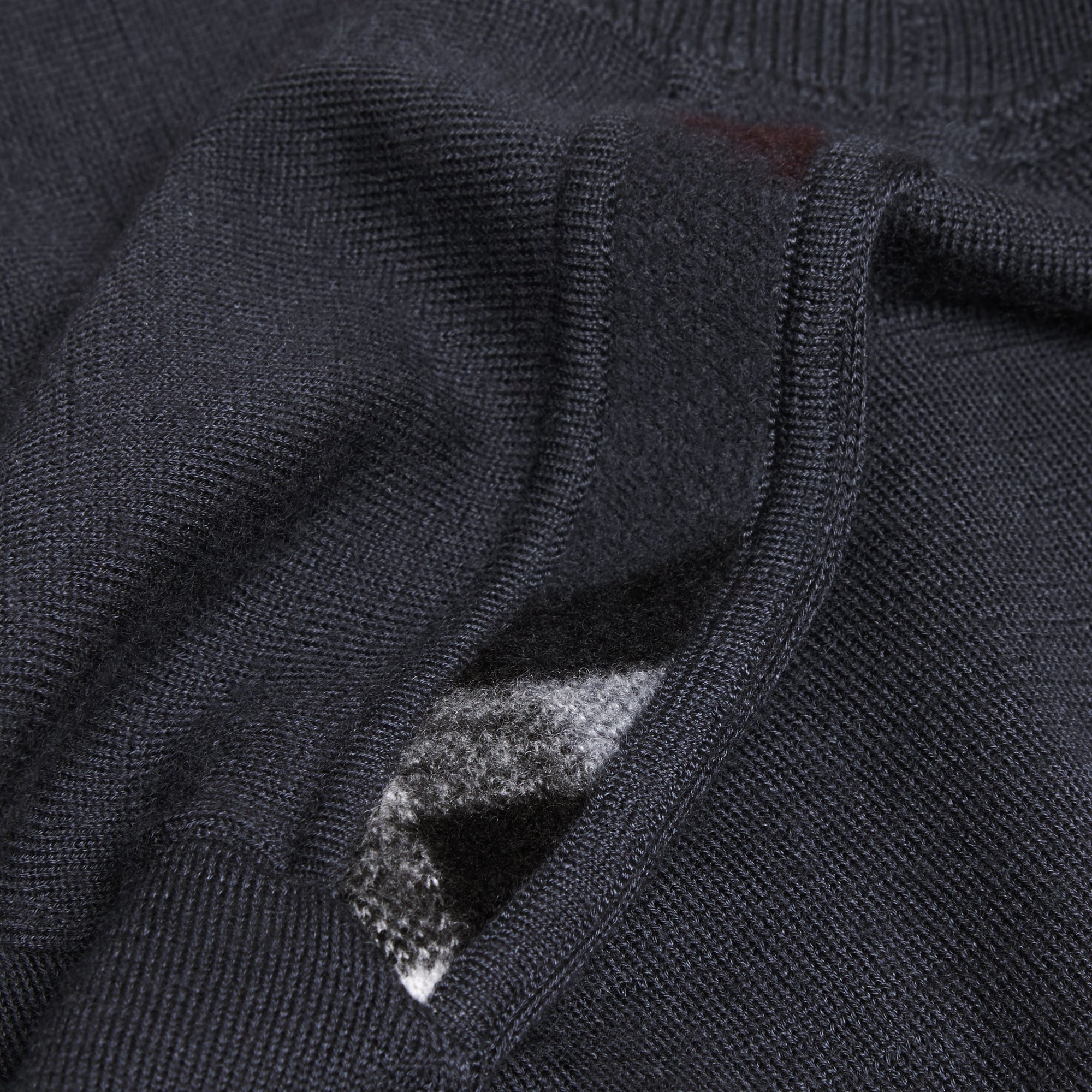 Pull en cachemire avec éléments en jacquard à motif check - Dark Grey Melange