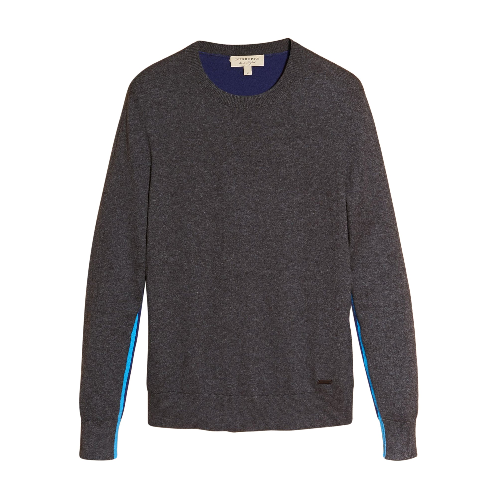 Pull color-block en coton et cachemire - Dark Grey Melange