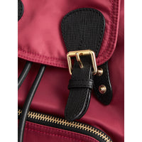 Sac The Rucksack moyen en nylon technique et cuir - Plum Pink