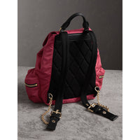 Sac The Rucksack moyen en nylon technique et cuir - Plum Pink