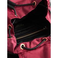 Sac The Rucksack moyen en nylon technique et cuir - Plum Pink