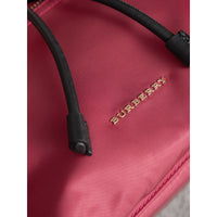 Sac The Rucksack moyen en nylon technique et cuir - Plum Pink