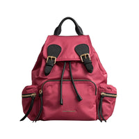 Sac The Rucksack moyen en nylon technique et cuir - Plum Pink