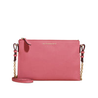 Clutch en cuir doublé du motif check - Pink Azalea