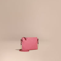 Clutch en cuir doublé du motif check - Pink Azalea