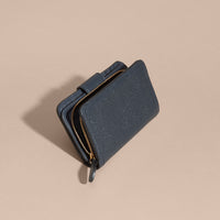 Portefeuille en cuir grainé avec boucle - Blue Carbon