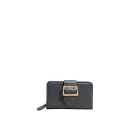 Portefeuille en cuir grainé avec boucle - Blue Carbon