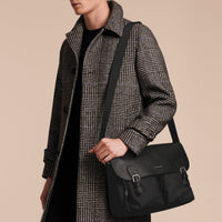 Sac Messenger avec détails en cuir - Black