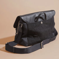 Sac Messenger avec détails en cuir - Black