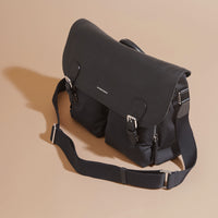Sac Messenger avec détails en cuir - Black