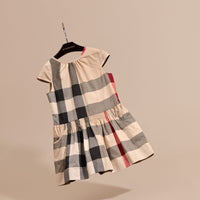 Robe en voile de coton à motif check avec mancherons - New Classic Check