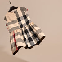 Robe en voile de coton à motif check avec mancherons - New Classic Check