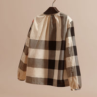Chemisier en coton à motif check avec nervures - New Classic Check