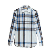Chemise en coton à motif check - Light Blue