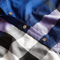 Robe chemise en coton à motif check - Brilliant Blue