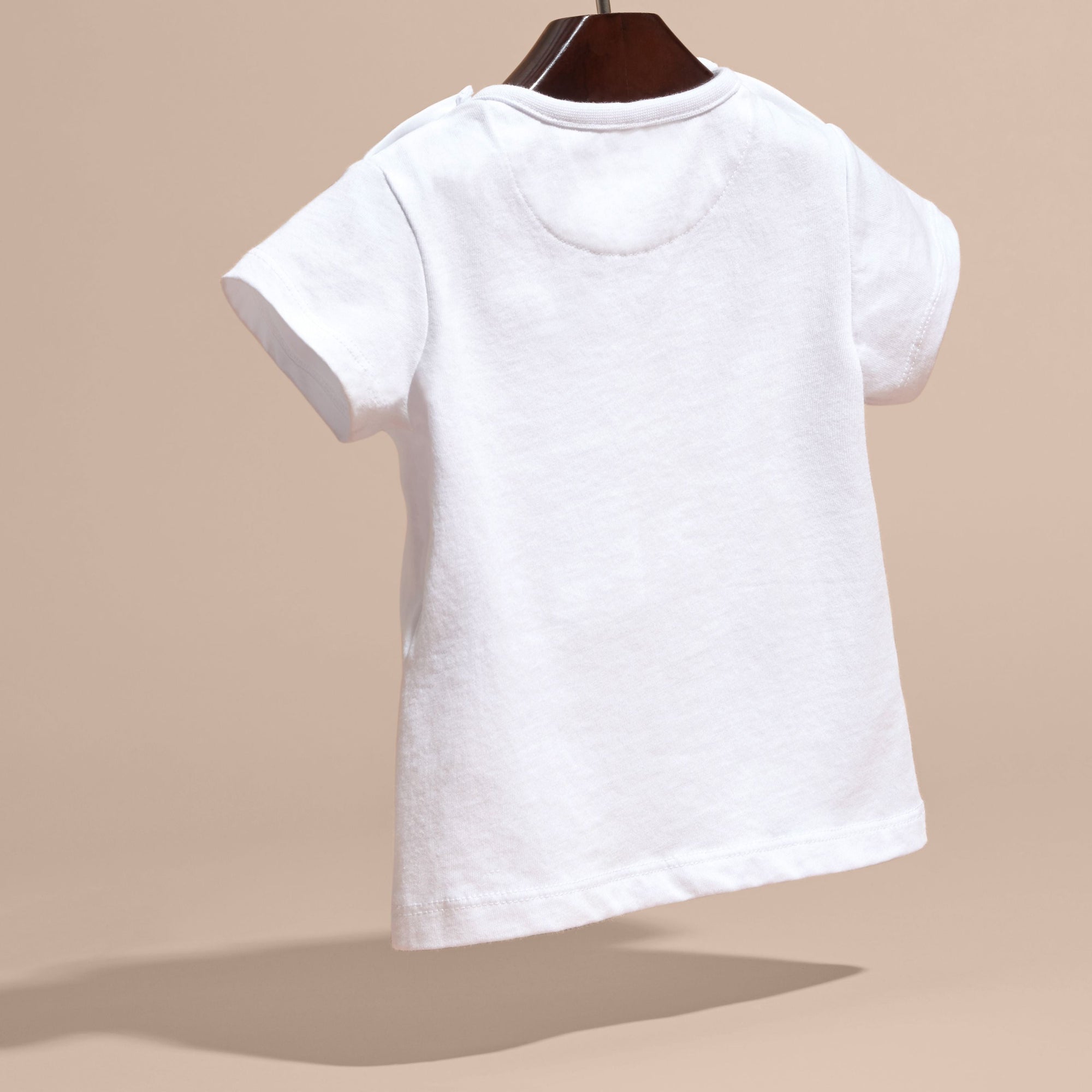 T-shirt en coton à imprimé fusée cabine téléphonique - White