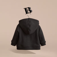 Haut en coton avec capuche à motif check - Black