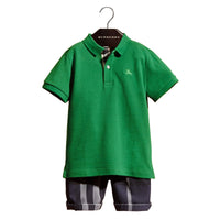 Polo avec patte à motif check - Bright Pigment Green