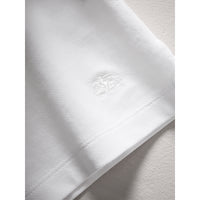 Polo avec col à motif check - White
