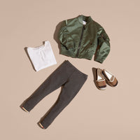 Legging en coton extensible - Mid Grey Melange