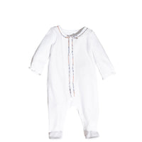 Combinaison en coton avec détails check - White