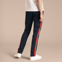 Pantalon de survêtement à rayures sportswear en coton mélangé - Navy