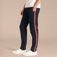Pantalon de survêtement à rayures sportswear en coton mélangé - Navy