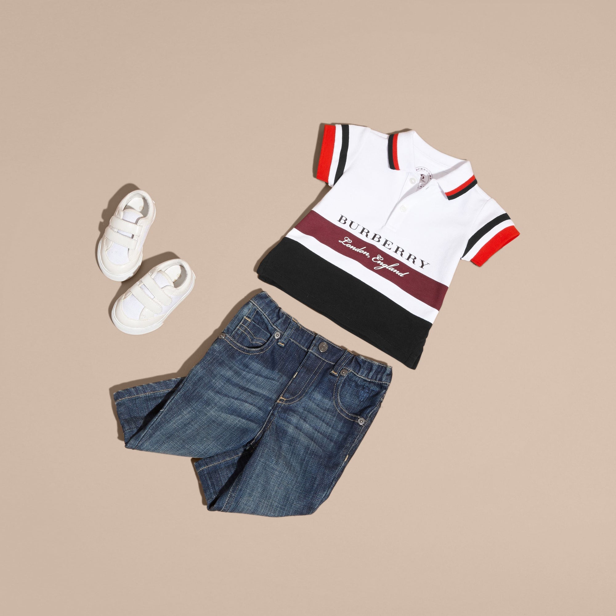 Polo en piqué de coton à rayures - Claret